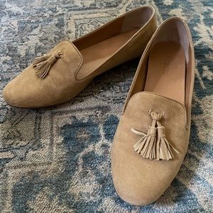 J Crew flats with tassel.